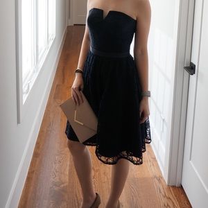 Navy lace cocktail dress