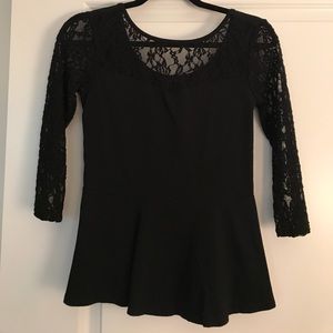Black peplum top