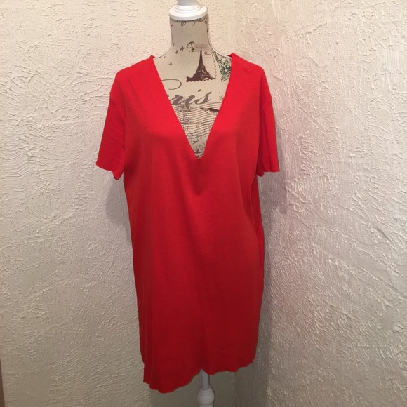 Zara Dresses & Skirts - Zara •Red •Jersey •Dress •Size Large