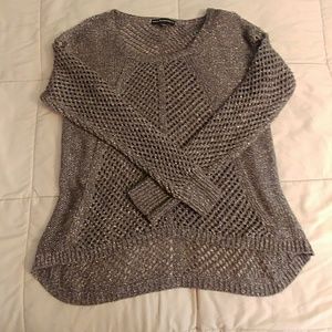 Open knit gray sweater