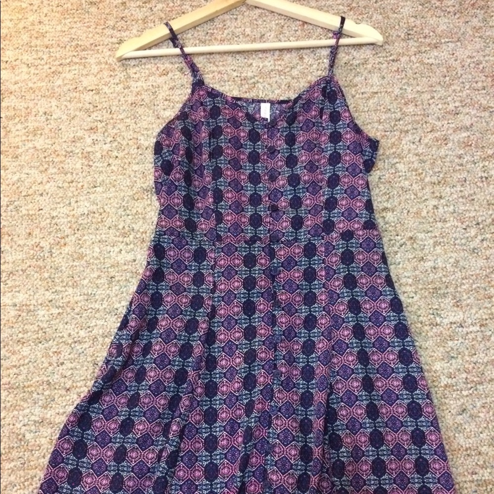 Purple button down dress