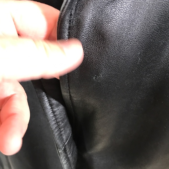 Y2K Black Leather Trench Coat - Picture 5 of 8