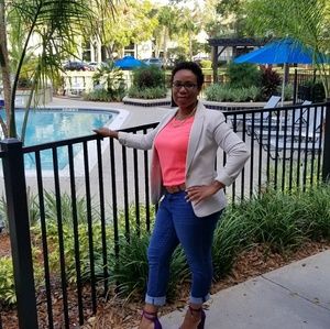 Cream Jersey Knit Blazer