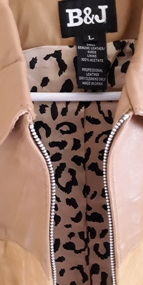 B&J Leather jacket with suede zipper down. - Picture 3 of 4