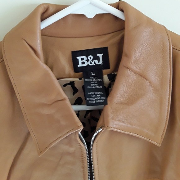 B&J Leather jacket with suede zipper down. - Picture 4 of 4