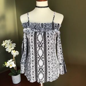 INC Off Shoulder 3/4 sleeve with straps blouse