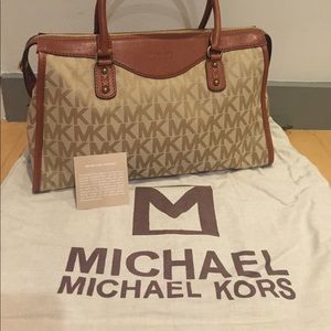 Michael Kors Leather & Jaquard Handbag
