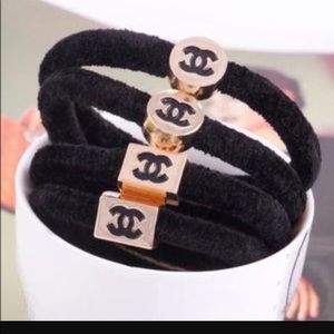 Bundle black velvet hair ties