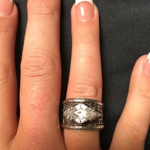 Silpada sterling silver ring with clear stone