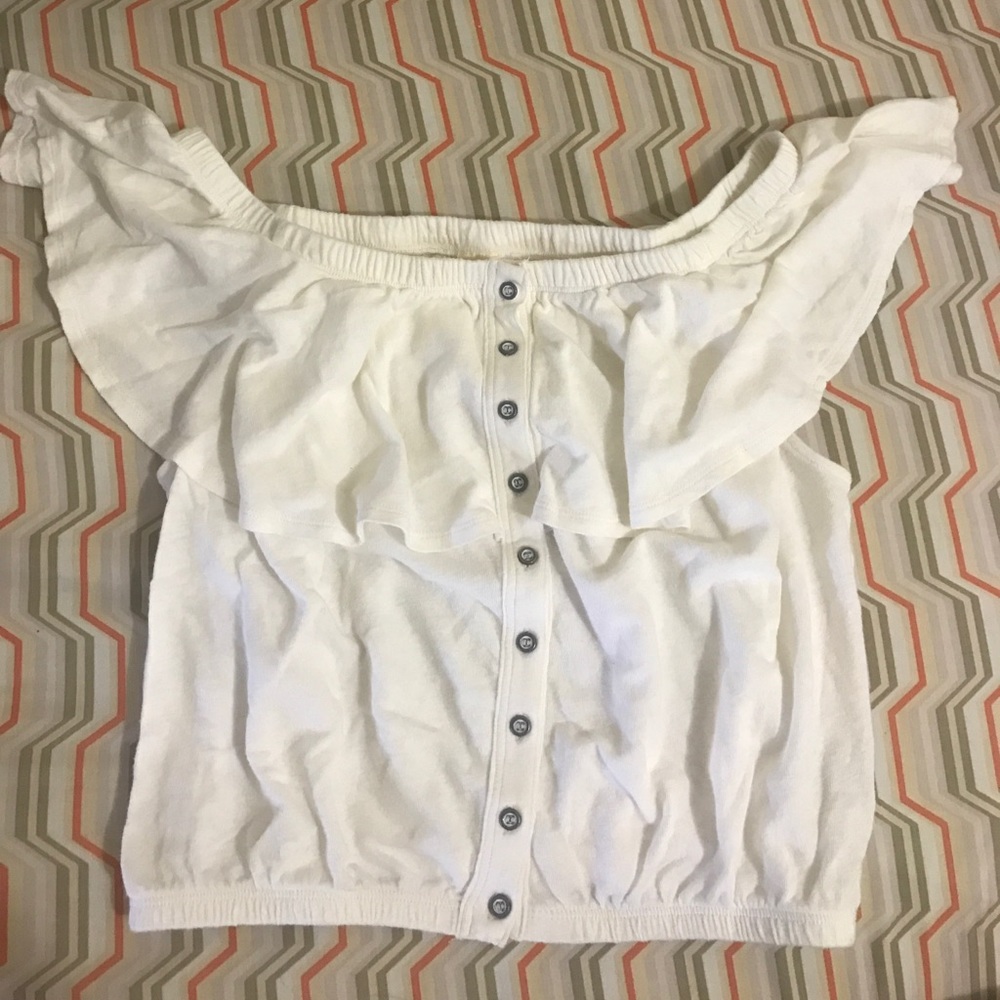 Free People Off the Shoulder Ruffled Blouse