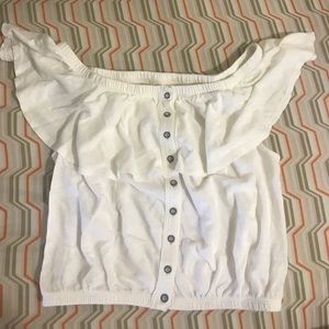 Free People Off the Shoulder Ruffled Blouse