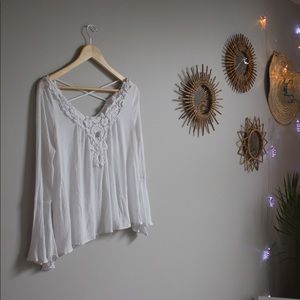 Boho White Lace Top