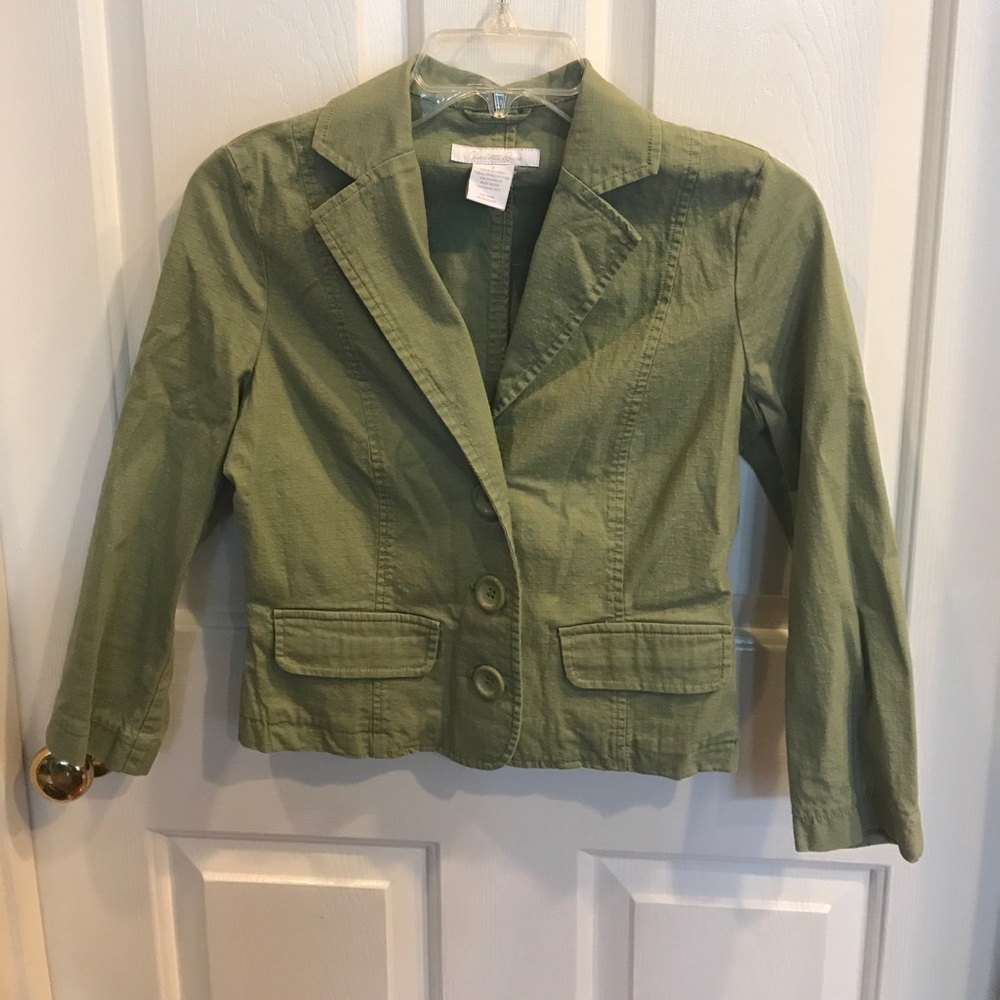 Olive green cute jacket small blazer