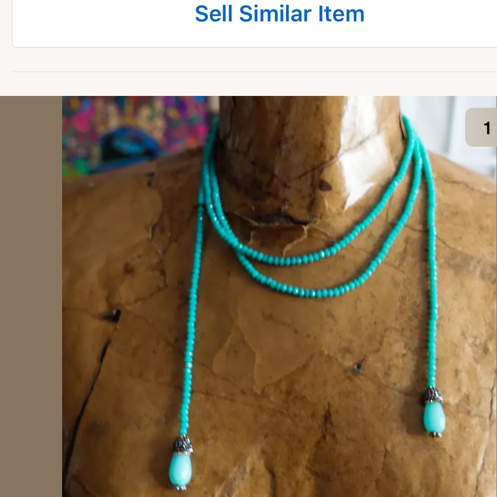 Free People turquoise crystal lariat necklace