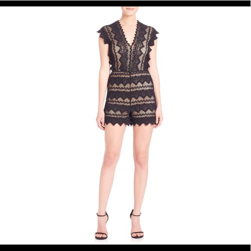 Nightcap Antoinette Lace Short Jumpsuit Size Small