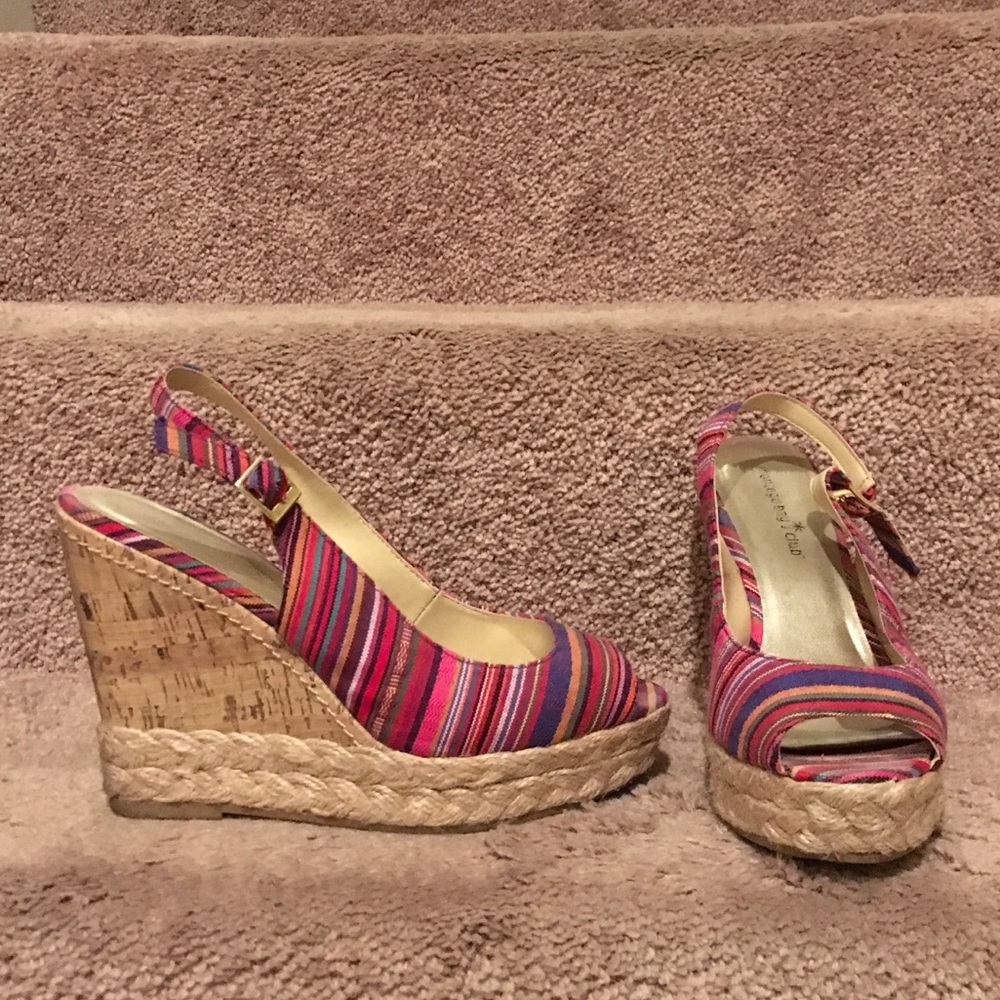 Multicolored striped wedges