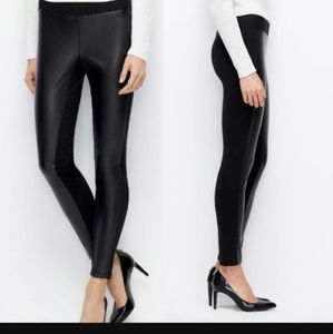 Ann Taylor leather panel leggings