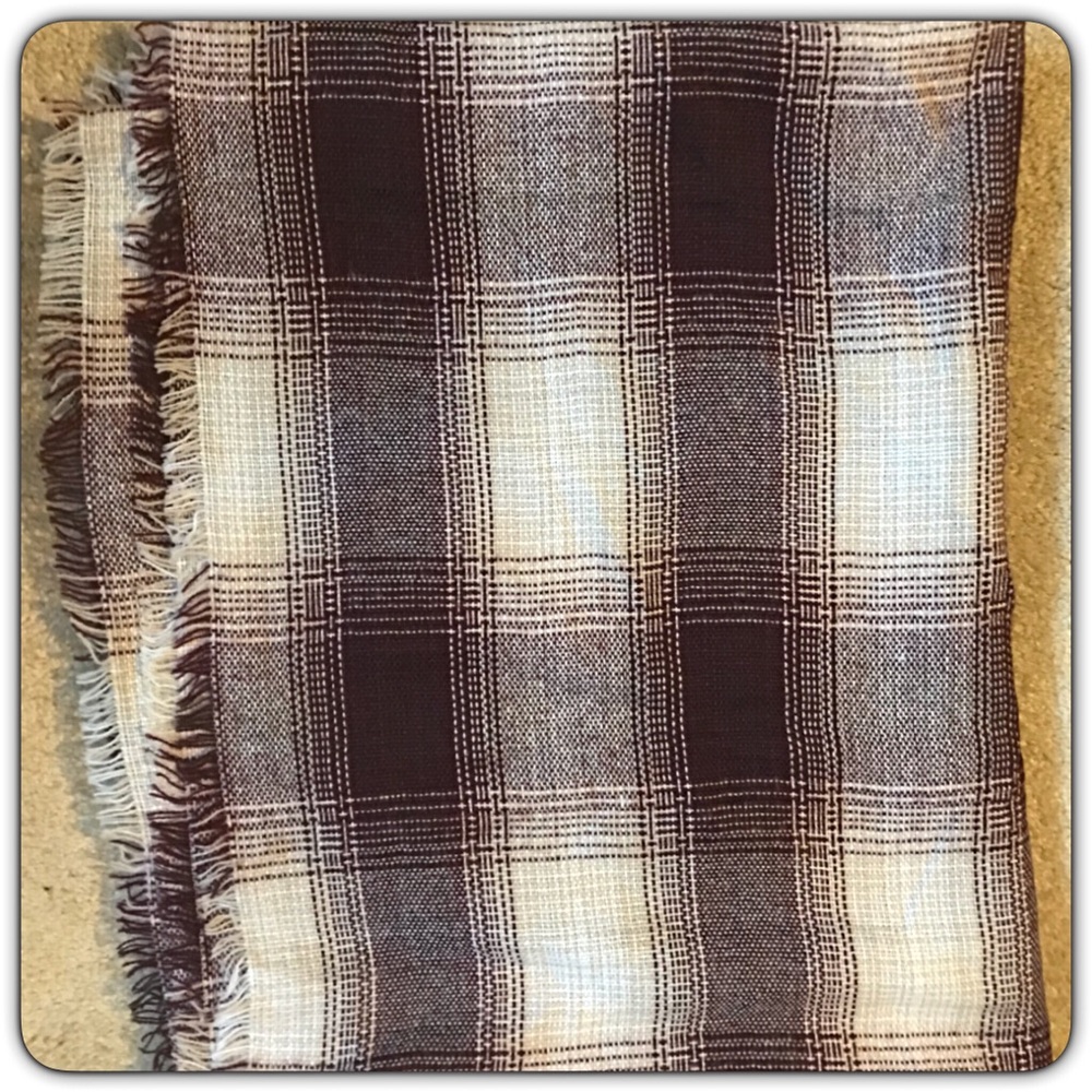 Lightweight Plaid Frayed Edge Infinity Scarf - Picture 5 of 5