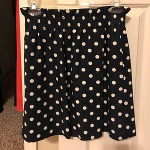 Navy polka dot skirt