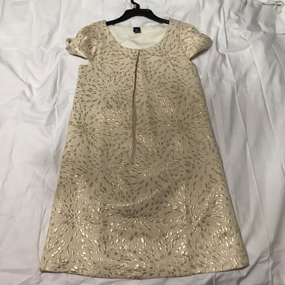 KIDS Gold holiday a-line dress