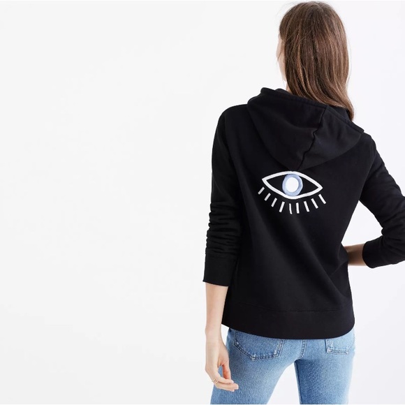 Madewell Tops - Madewell Embroidered Evil Eye Hoodie Sweatshirt