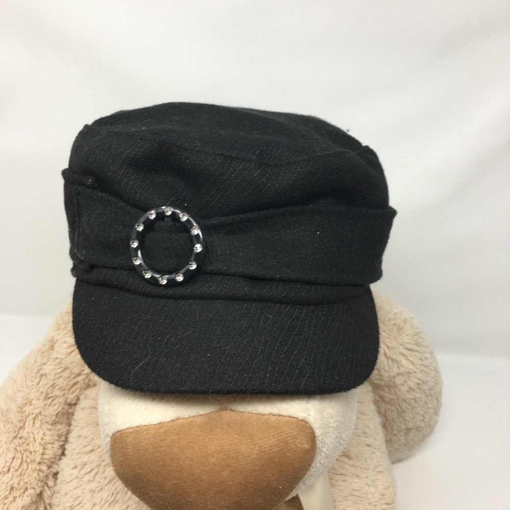 🖤Newsboy Hat w/Rhinestone Trim