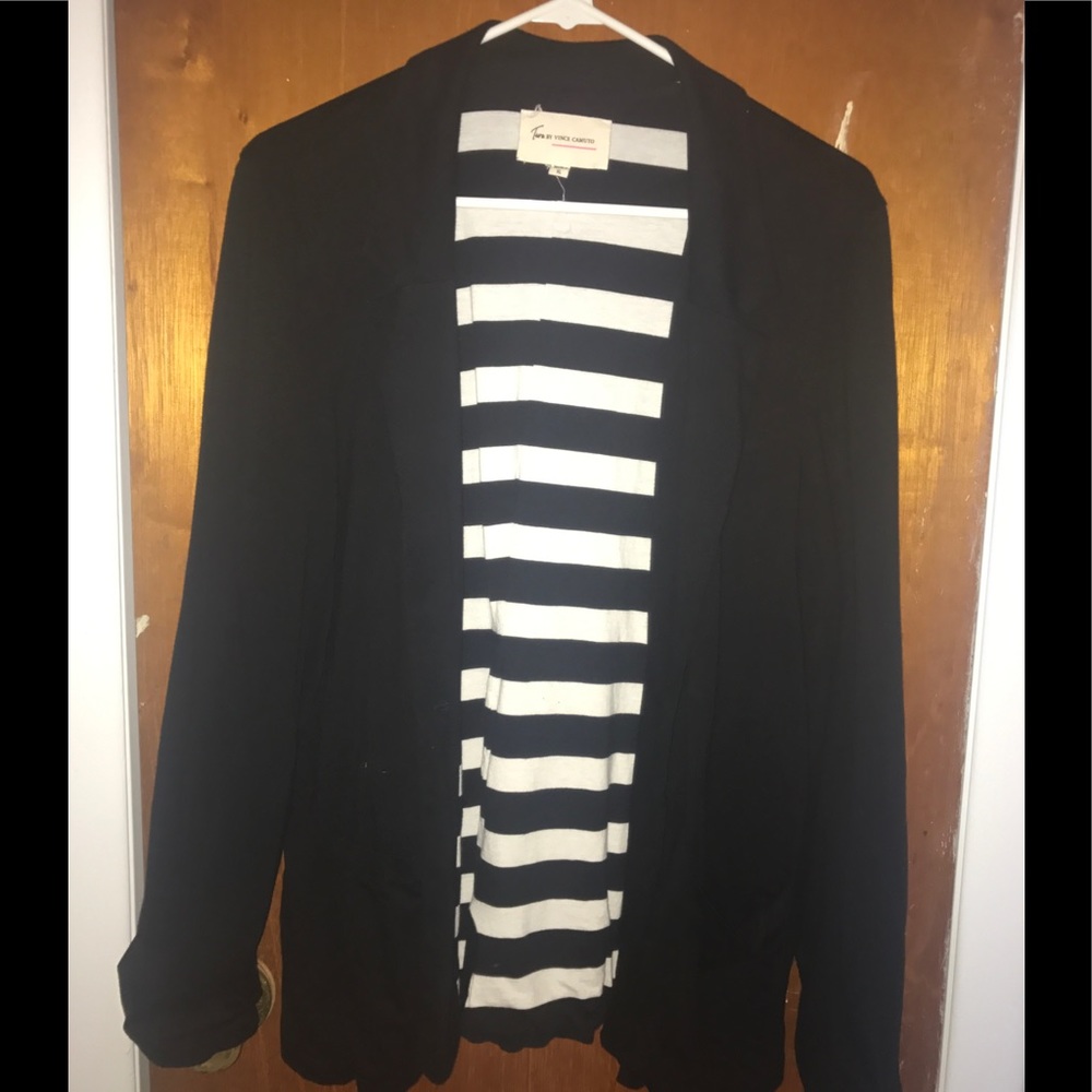 Black Cotton Blazer by Vince Camuto