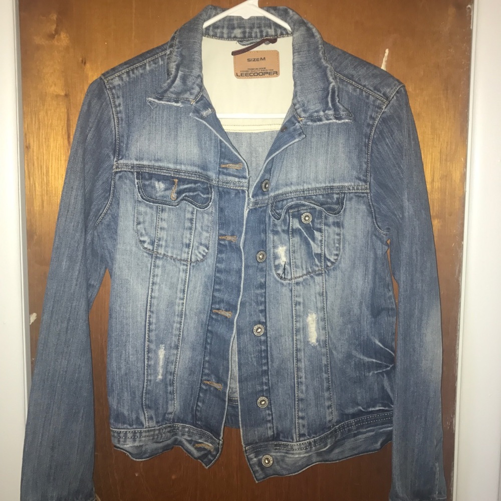 Distressed Denim Jean Jacket