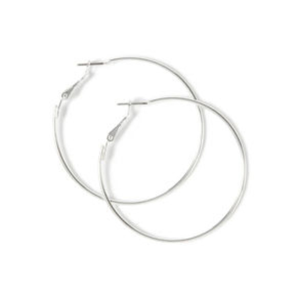 *24* Hour Price Drop* NEW! 2" Silver Hoop Earrings - Picture 2 of 4