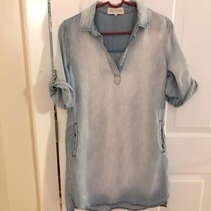 Side Stitch Tencel Chambray Tunic Dress