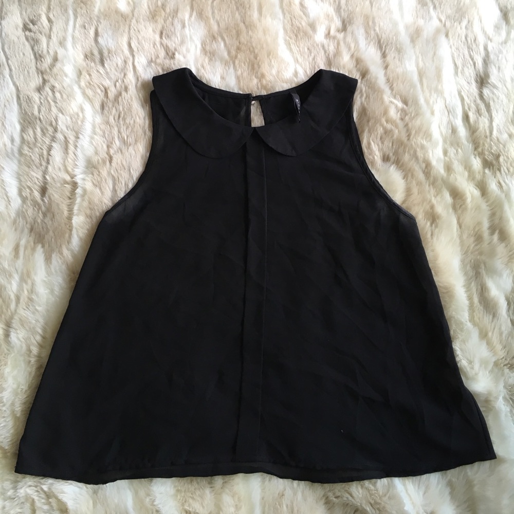 Black tank with collar