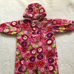Hanna Andersson Pink Floral Snowsuit Size 80 EUC