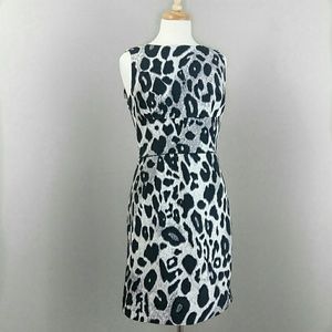 Ann Taylor Black & White Leopard Print Dress