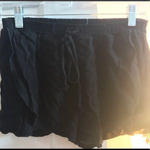 black cloth shorts