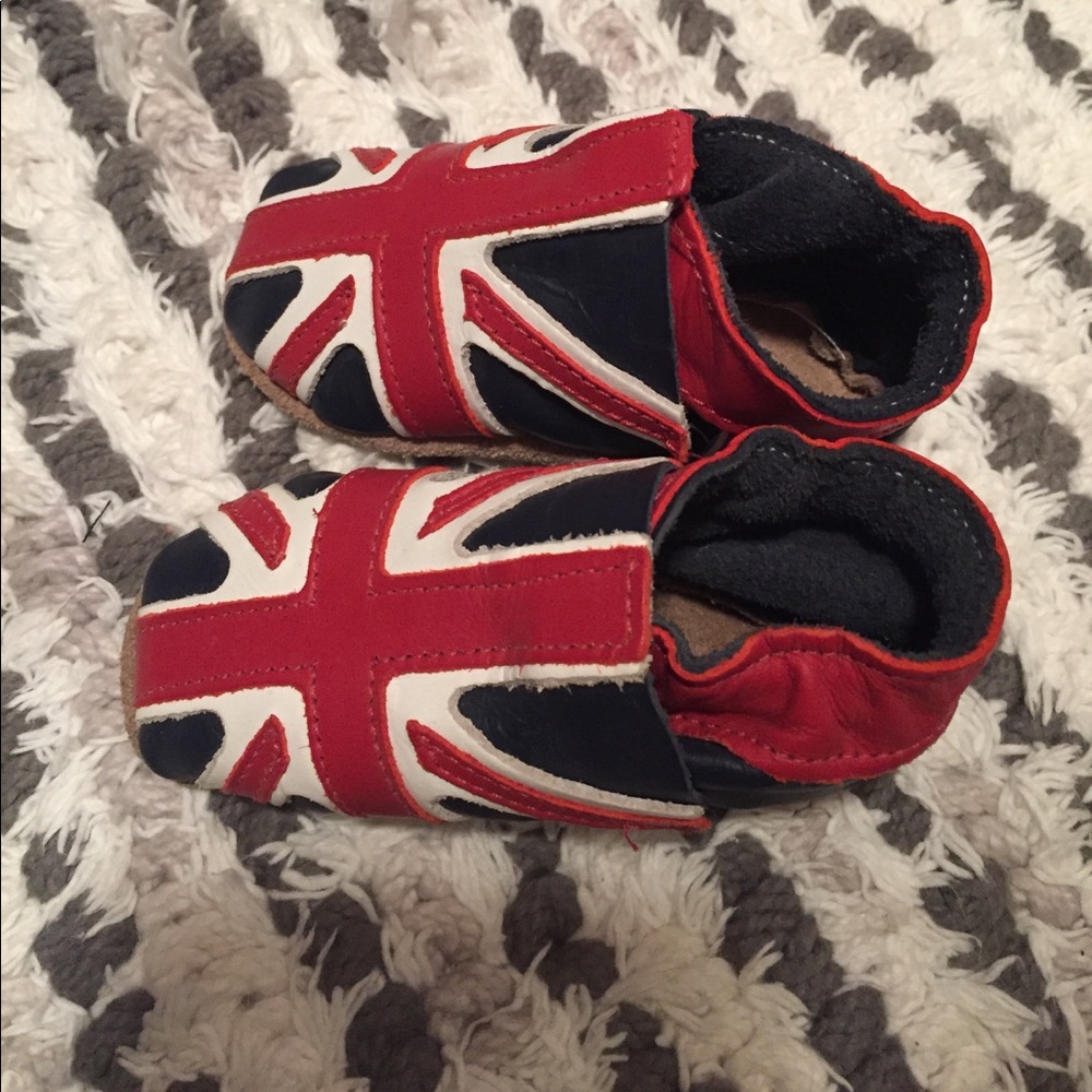Union Jack Leather crib shoes