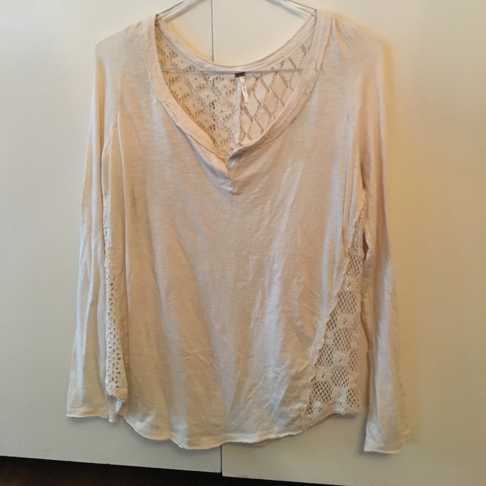 Free People Long Sleeve Henley Top Size L