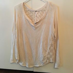 Free People Long Sleeve Henley Top Size L