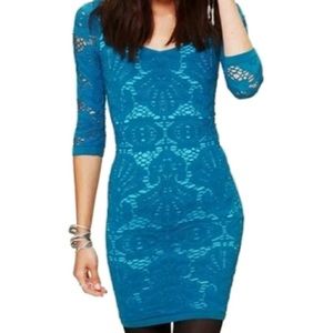 Free People ~ Intimately teal blue body con dress