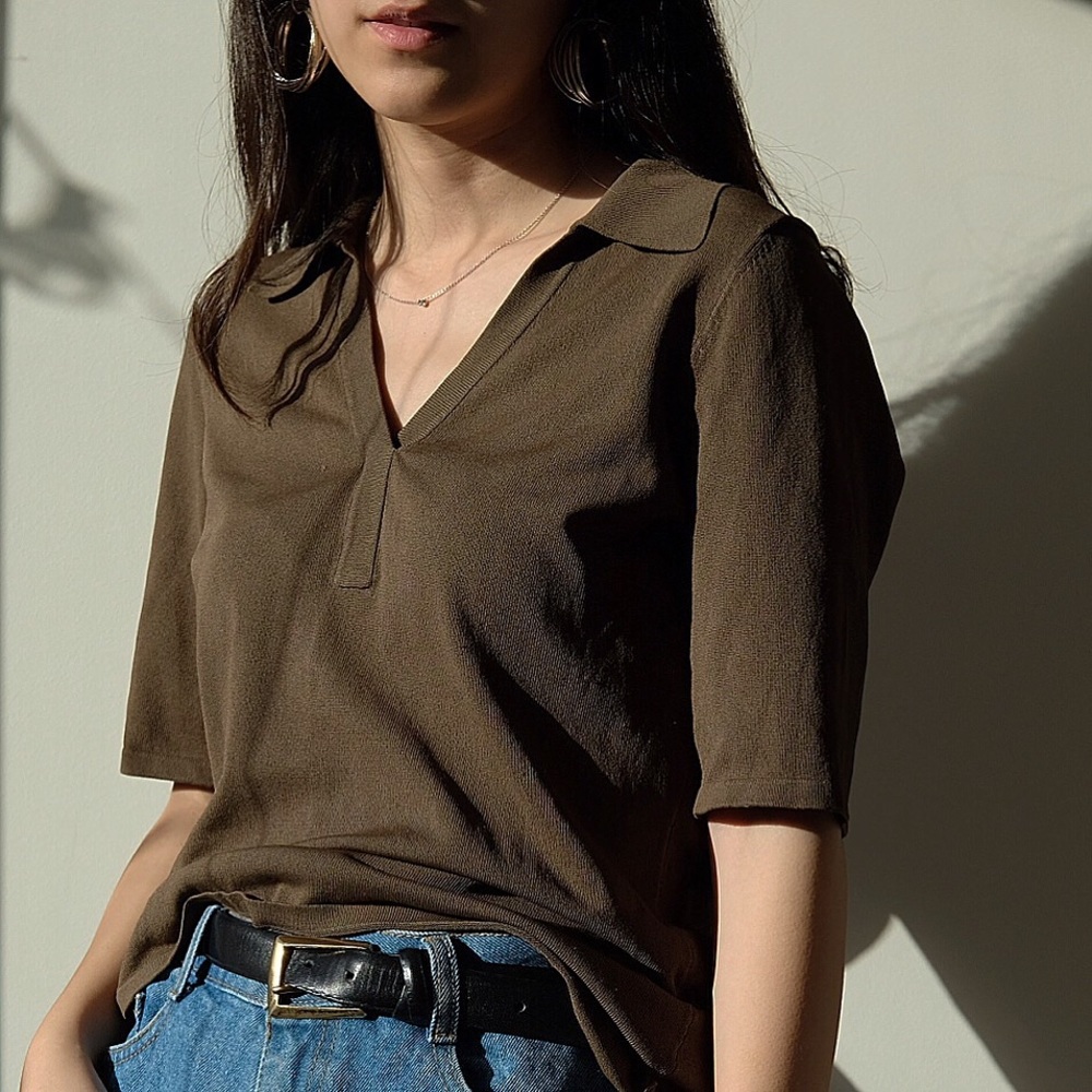 Olive knitted top