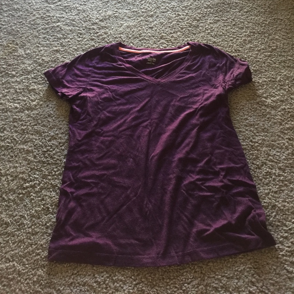 purple v neck t shirt