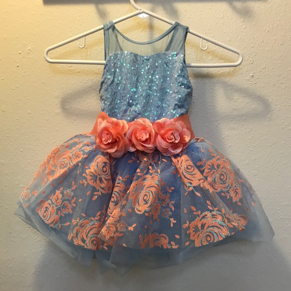 Blue and coral ballet /dance costume