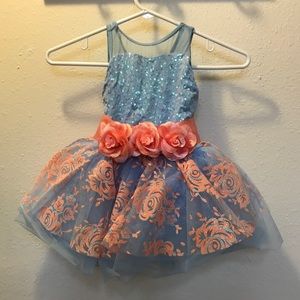 Blue and coral ballet /dance costume