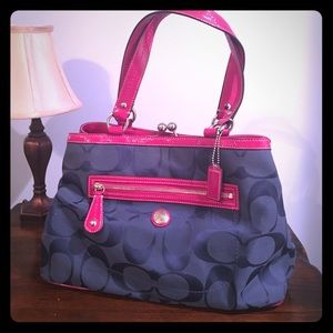 Navy and Pink Coach handbag