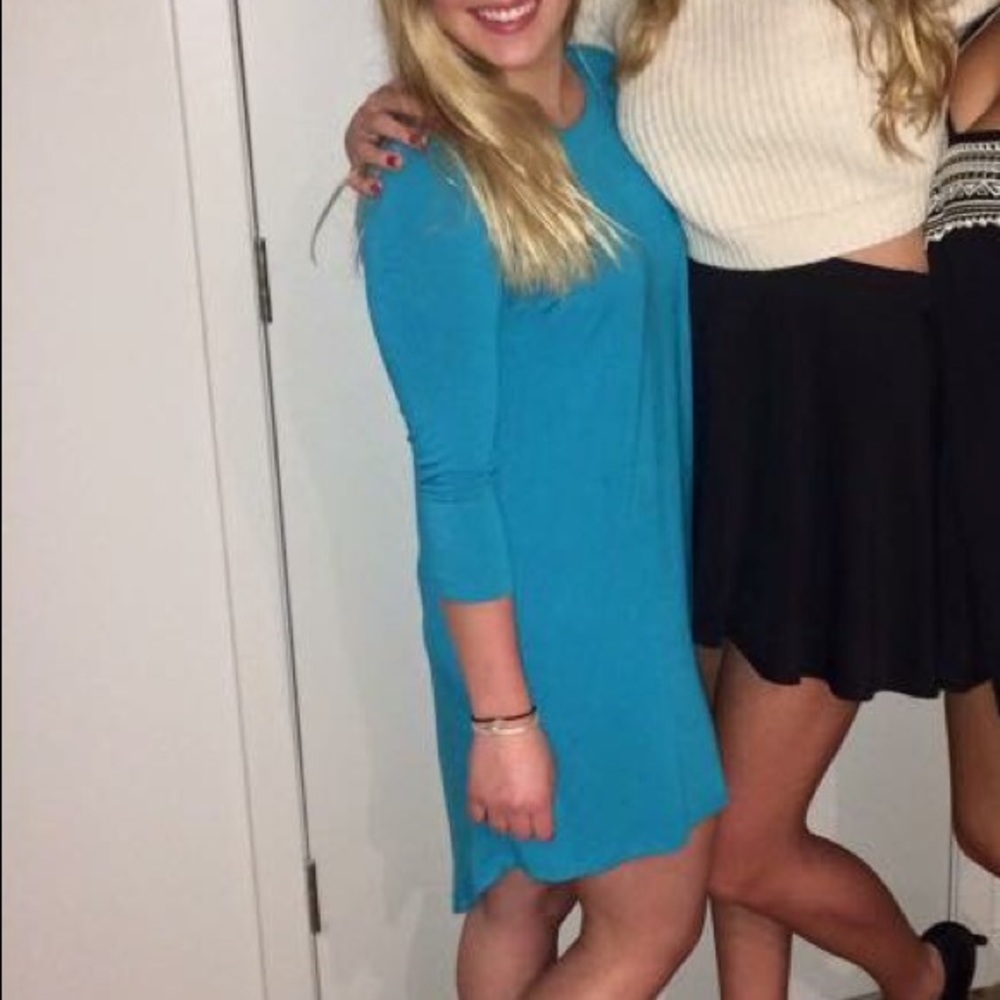 Tobi Teal 3/4 sleeve dress