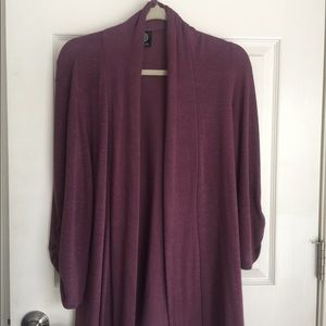 Bobeau mauve purple loose cardigan
