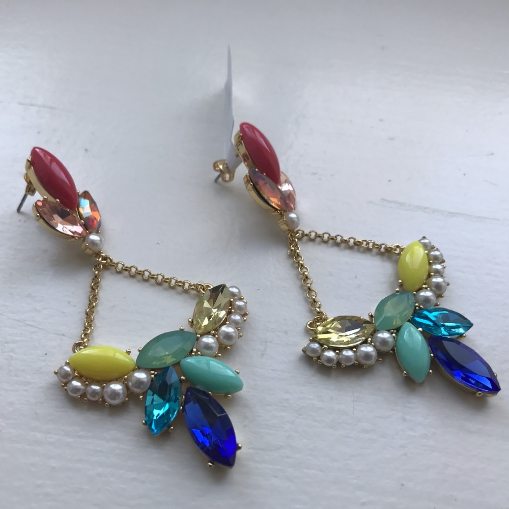 Lulu Frost Multi Colored Chandelier Earrings, NWT