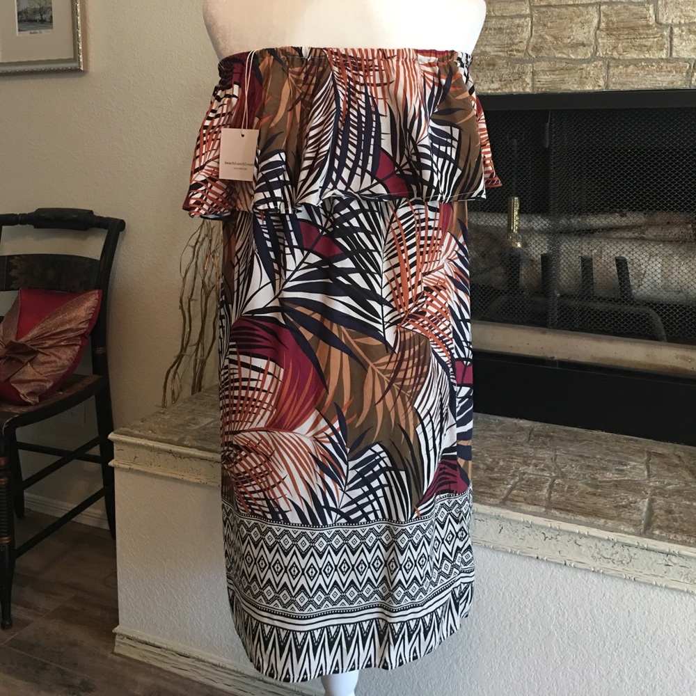 Beach Lunch Lounge palm print dress