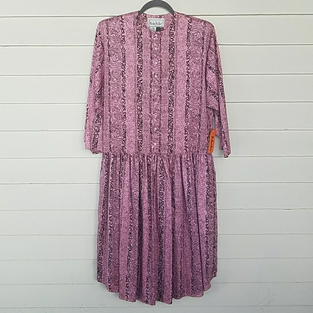 NWT Vintage 1990s Nicole Miller Drop Waist Dress
