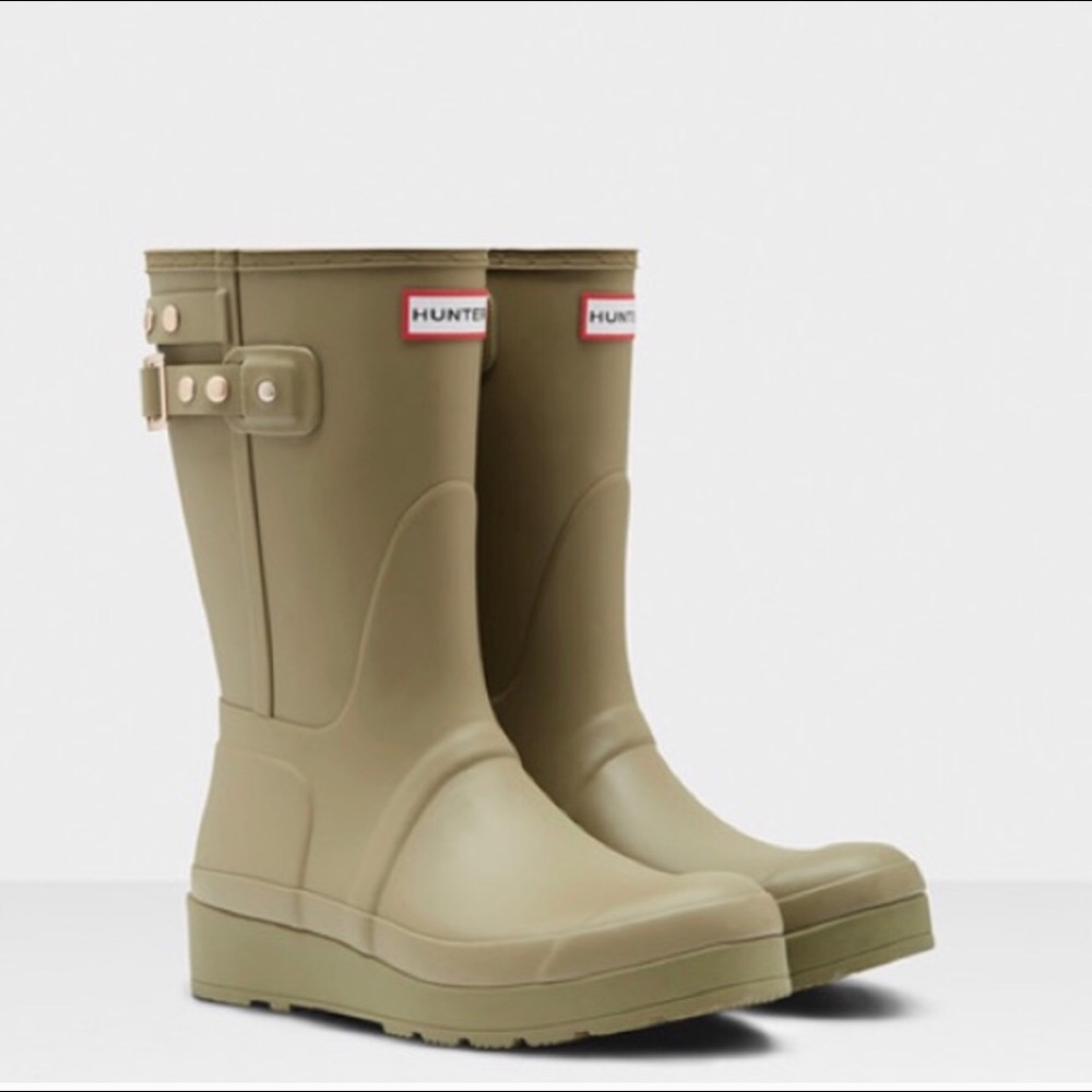 Hunter Boots - Wedge Stud Sage Rain Boot Size 8