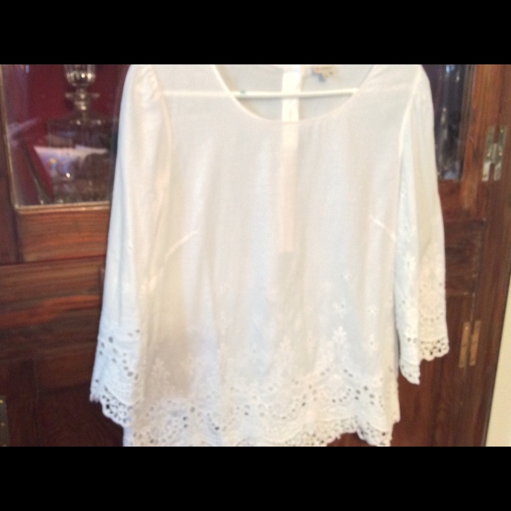 Cremieux eyelet blouse